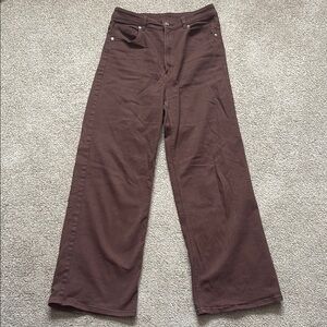 Brown Wide-Leg Pants